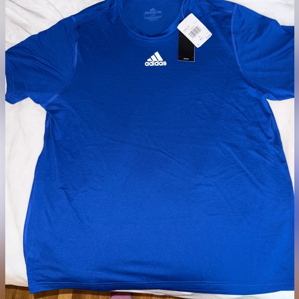 adidas Men's Blue Short-Sleeve Athletic Tee